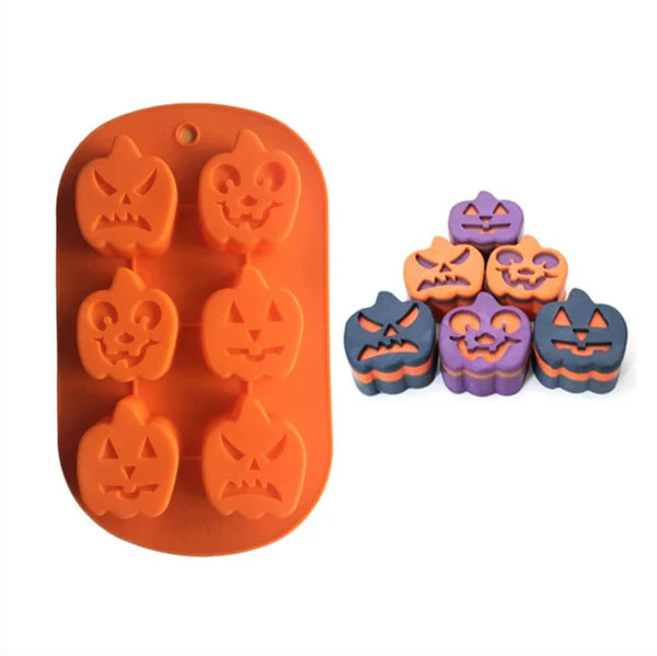 Moldes 6 Espacios Calabazas Halloween