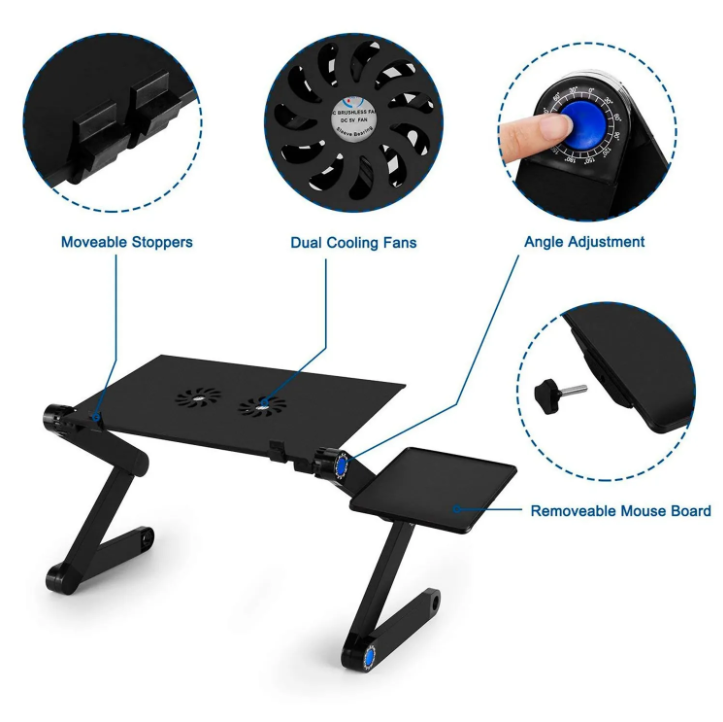 Mesa Portatil Notebook Doble Ventilador