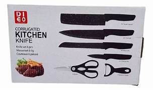 Kit 6 De Cuchillos Cocina Negro kitchen