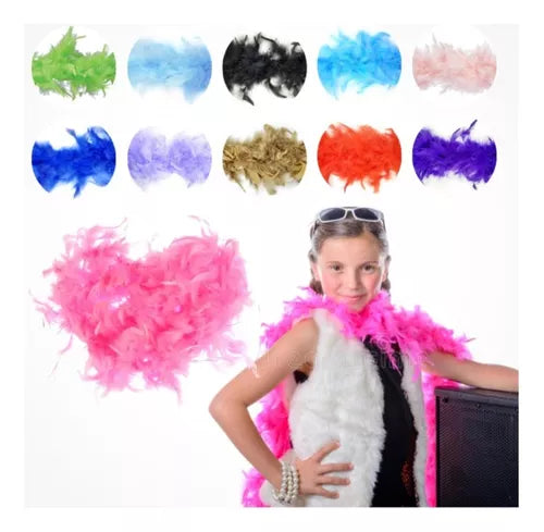 Boa De Plumas Fiestas Disfraz Colores