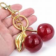 Llavero de cerezas para cartera
