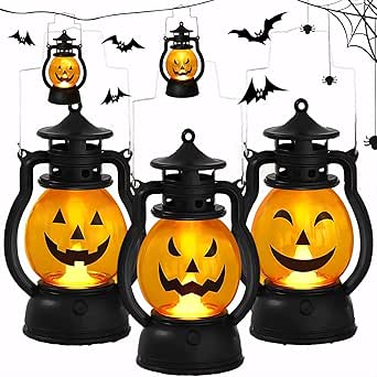 3 Lámparas De Calabaza de Halloween