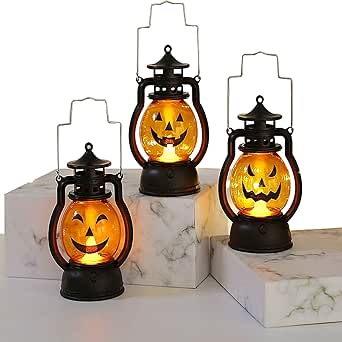 3 Lámparas De Calabaza de Halloween