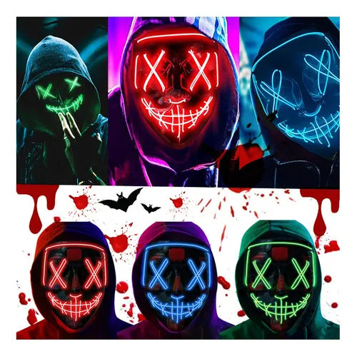 Mascara Luz Led La Purga Halloween