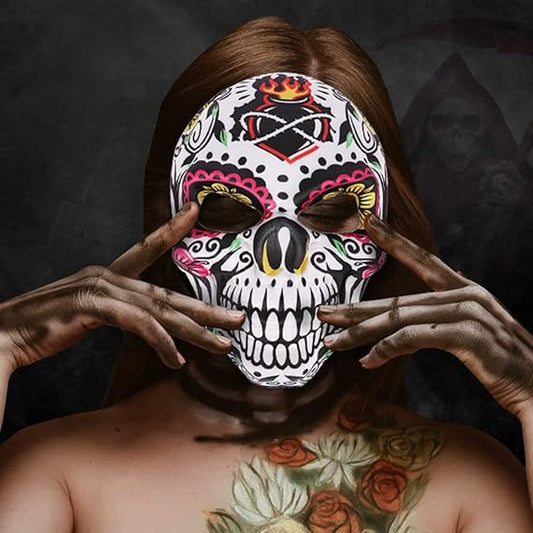 Máscara de Neón Estilo Calavera.